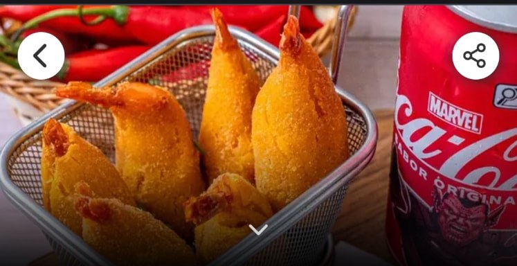 Coxinha de Camarão 4 Unidades (Mais pedida da Casa) + Coca Cola 350ml