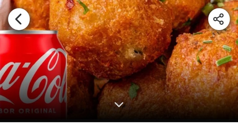 Bolinho de Bacalhau 8 Unidades + Coca Cola 350ml