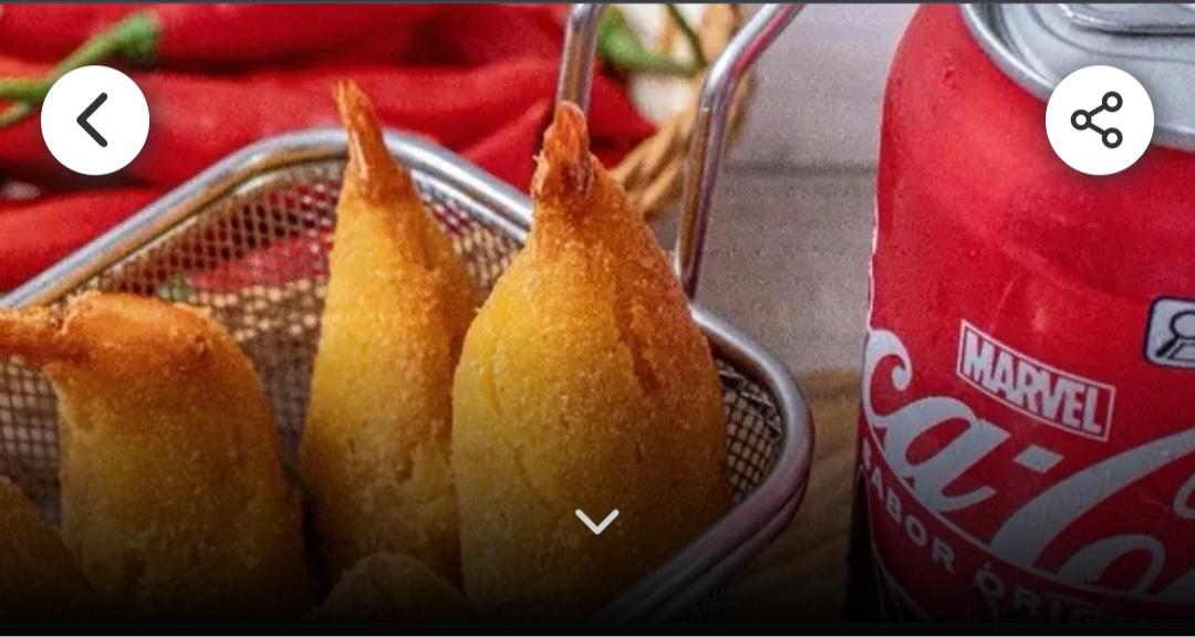 Combo: 06 Coxinhas de Camarão com Queijo + 01 Coca Lata 350ml